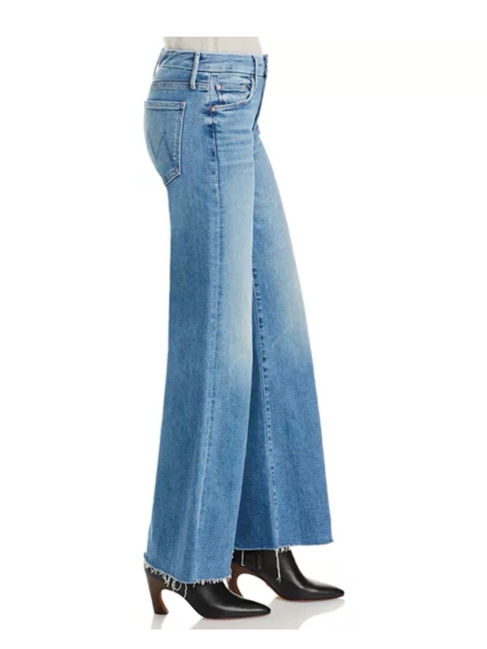 MOTHER The Roller Fray Wide Leg Jeans in Riding The Cliffside NWT Size 28 - Picture 3 of 9
